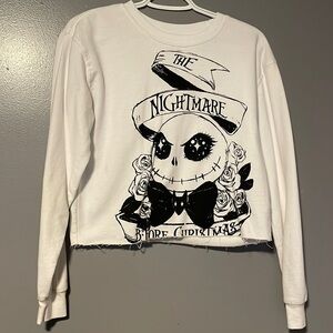 Disney Nightmare Before Christmas Crop Top long sleeve, Size Medium, Women